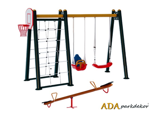 03-30782-Tırmanmalı Metal Salıncak Seti Tahterevalli Hediyeli